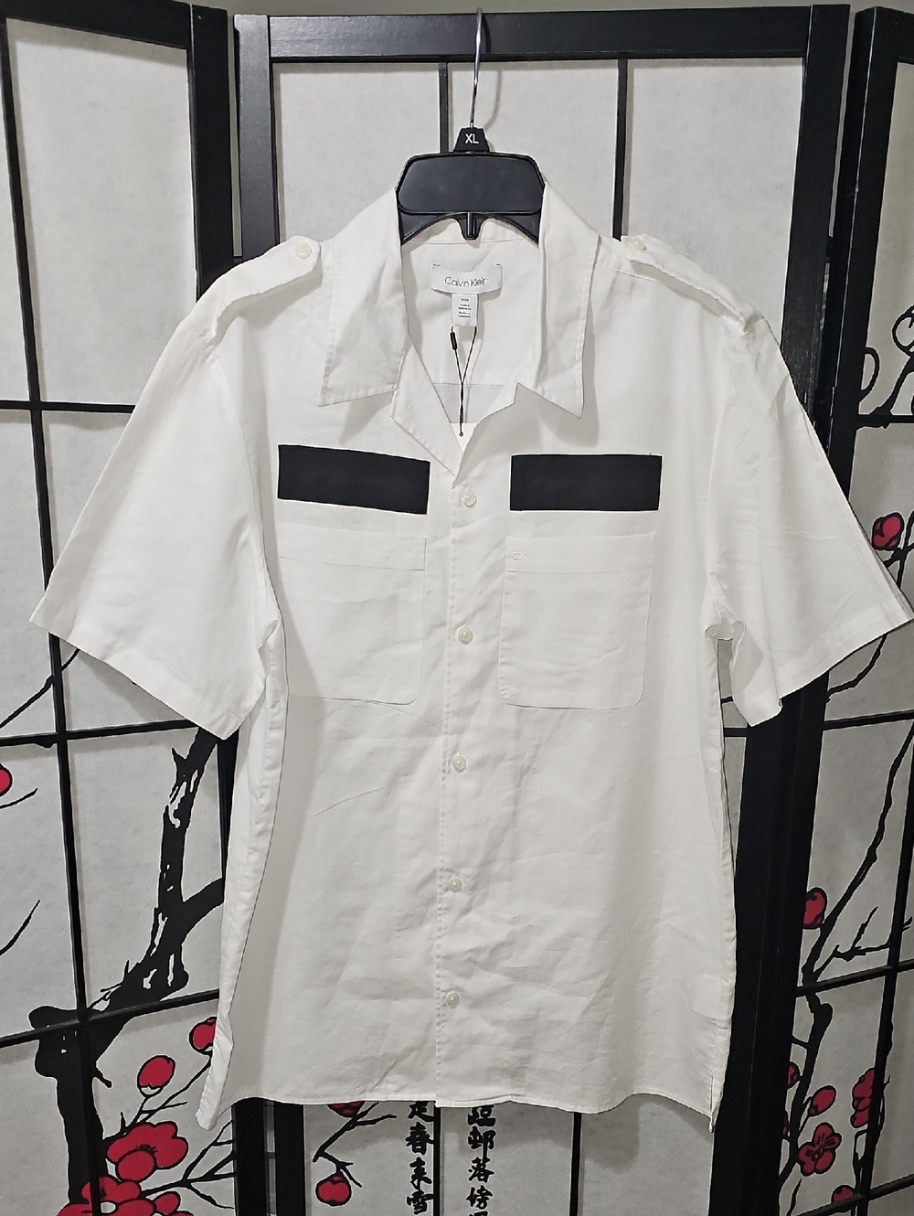 Calvin Klein Button Down Short Sleeve Shirt Small New